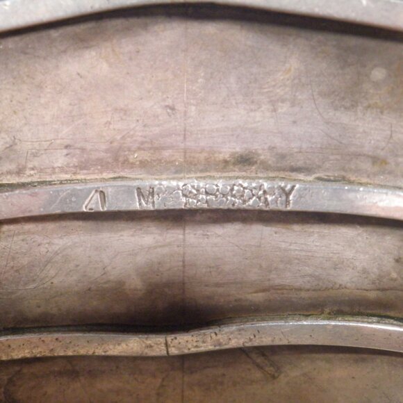 Vintage Cluster Navajo Turquoise Sterling Silver Cuff Bracelet Signed - Picture 8 of 8